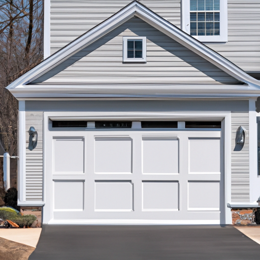 Suburban Hopkinton house exterior showing a closed garage door and driveway in soft morning light, no people.